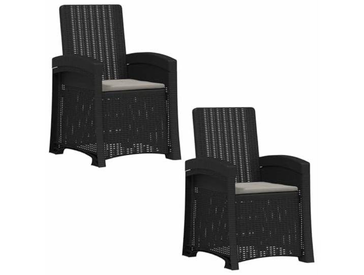 VIHHQGC Liegesessel Garten Rattan-Optik 2 STK. Anthrazit und Hellgrau Polypropylen, stabiler Rahmen, 3-fach verstellbare Rückenlehne, wetterbeständig, Garten Terrasse Balkon