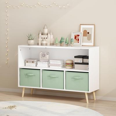 Kodotan sofa Kids bookcase with Collapsible Fabric Drawers, Children's Book Display, Toy Storage Cabinet Organizer