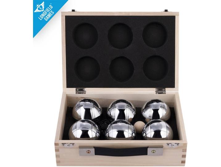 Engelhart - Jeu de Boules - 6 metalen ballen - Houten kist