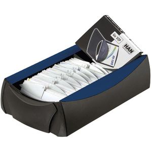 Han Visitenkartenbox 2000-34 VIP, für 500 Visitenkarten, Kunststoff, schwarz / blau