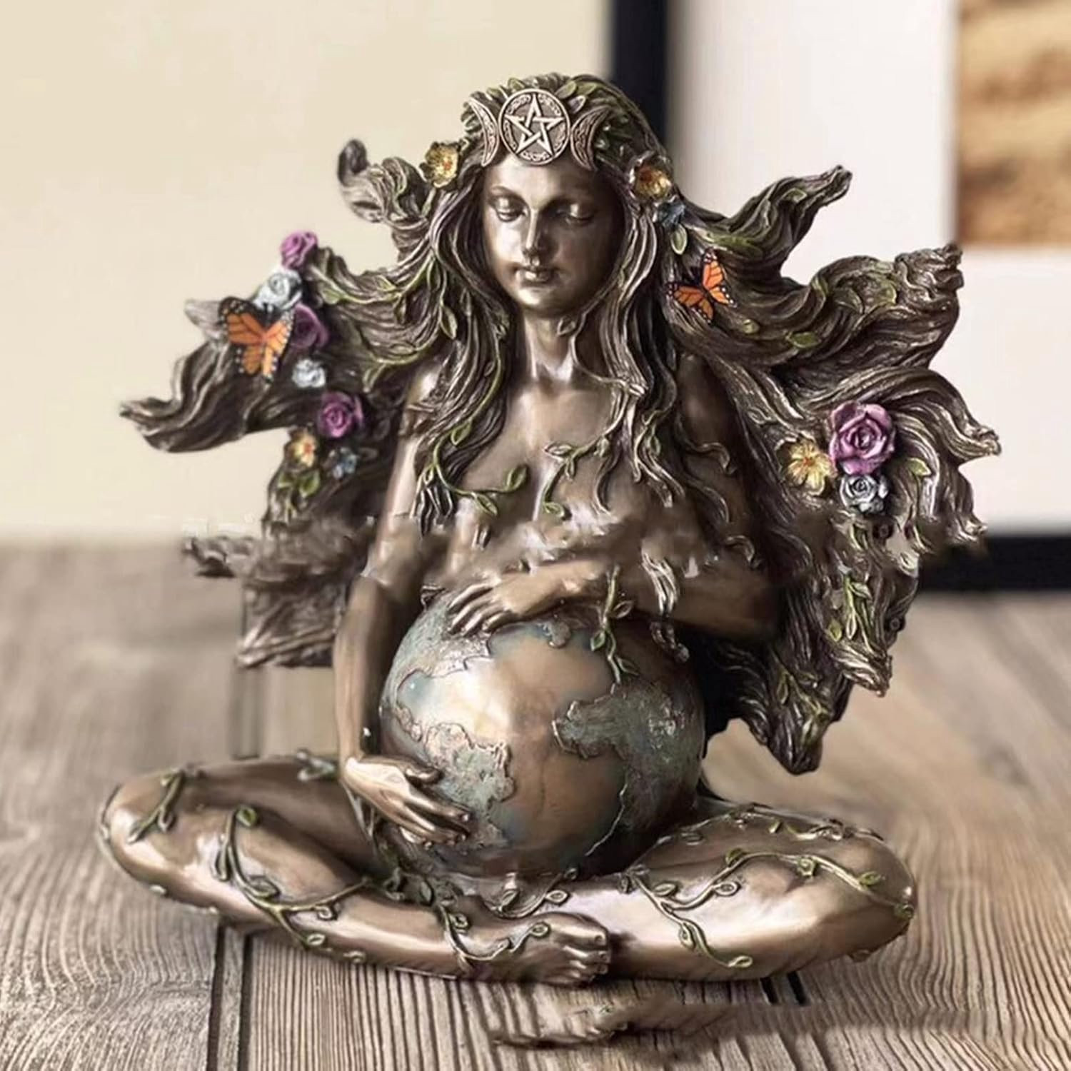 Figurine Gaia Moeder Aarde Beeld Polyhars Decoratie voor Binnen en Buiten