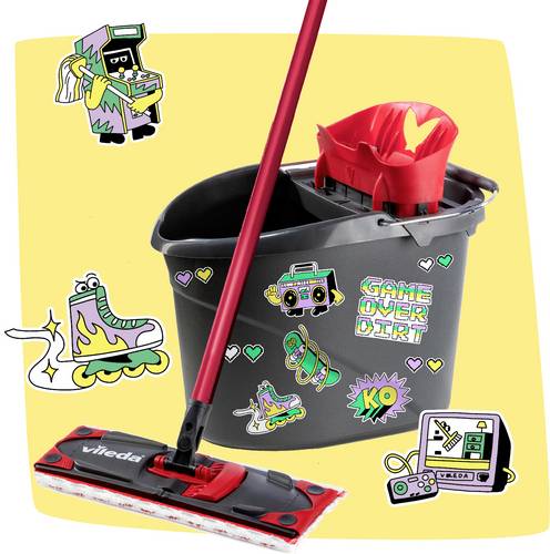 Vileda 183755 ULTRAMAX MY STYLE Box - Level Up Your Space Bodenwischer-Set Anthrazit, Rot 1St.