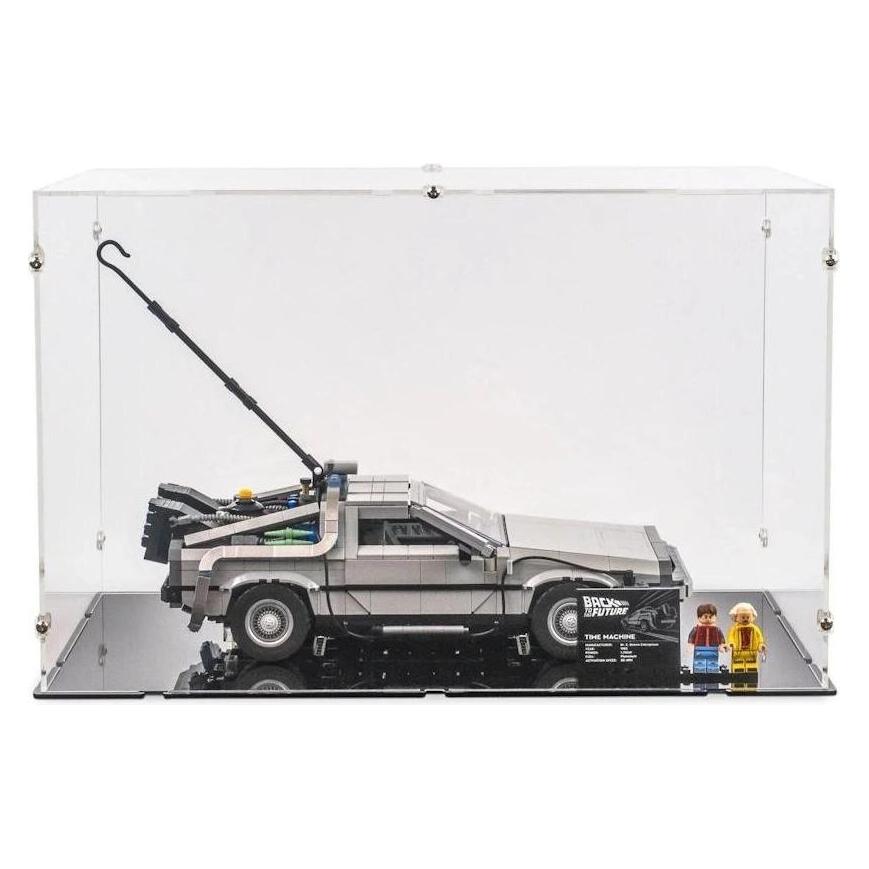 iDisplayit Acryl-Display für LEGO 10300 Die Zeitmaschine aus Zurück in die Zukunft (mit schwarzem Boden) (120060)
