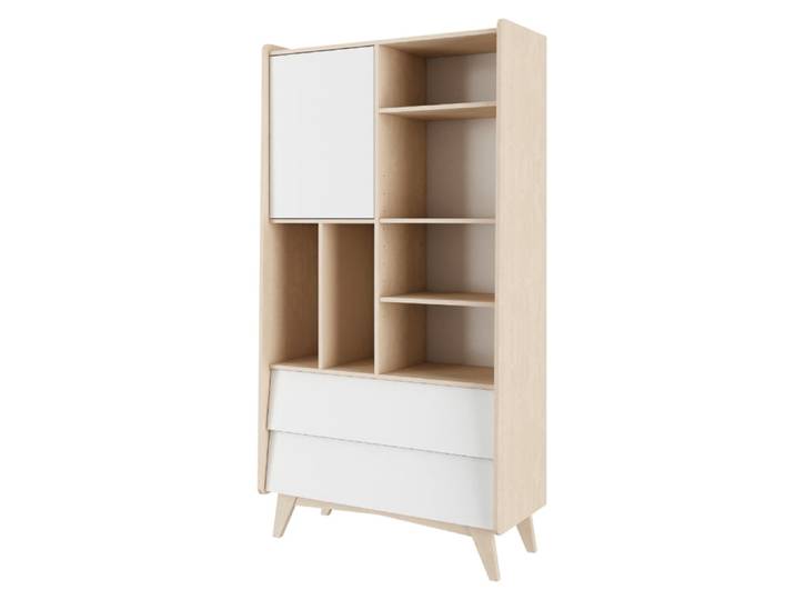 Bibliothèque Bellamy So Sixty Blanc et bois