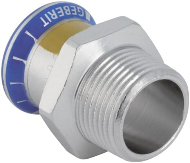 Geberit Raccord gaz Mapress d 42xR 1 1/2, mâle, pour gaz naturel et gaz en bouteille, ES (34073)