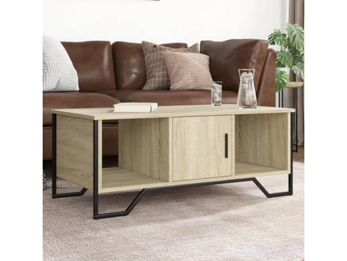 HEFZGDB Couchtisch Sonoma-Eiche 100x51x40 cm Holzwerkstoff mit Stauraum und Stabiler Platte für Wohnzimmer Beistelltisch Ablagetisch Kaffeetisch