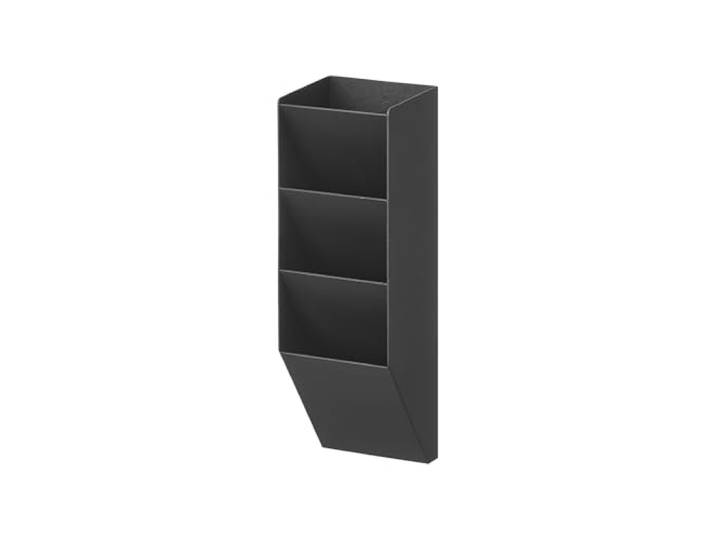 YAMAZAKI 10097 Tower Porte-Stylo magnétique\, Noir\, Acier/Aimant/Silicone\, Minimaliste\, 6.2 x 6.2 x 20.8 cm (L x P x H)