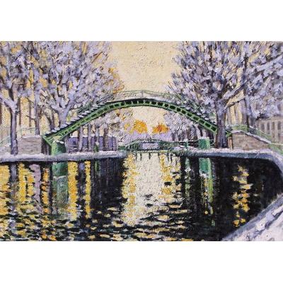 Canal of St Martin in Winter Deluxe Boxed Holiday Cards