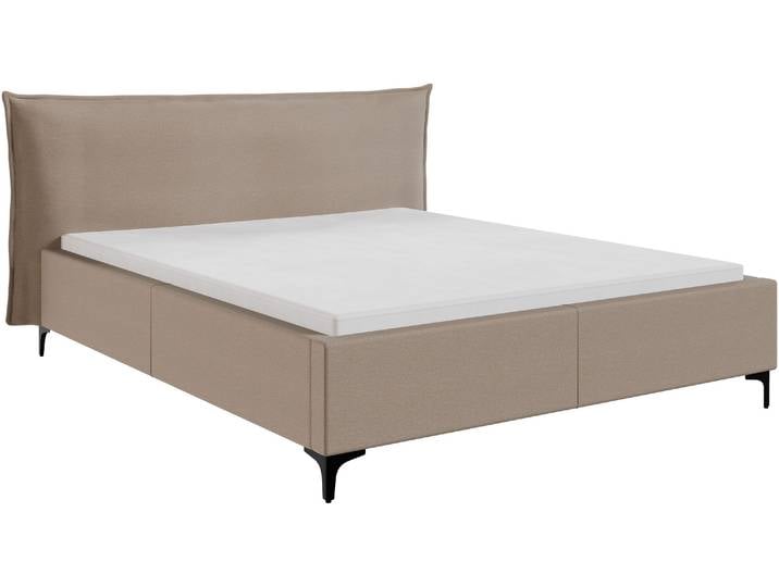 Polsterbett FORTE Helsingborg , beige (hellbraun), B:197cm L:222cm, Der Bezugsstoff VIBE ist die perfekte Wahl für Liebhaber von Schlichtheit, modernem Design und Funktionalität. Seine gleichmäßige, matte Chenille-Struktur kommt auf großen Möbelflächen wie Sofas, Ecksofas oder Polsterpaneelen hervorragend zur Geltung. Der weiche Griff und die textile, angenehm haptische Oberfläche verleihen jedem Interieur Wärme und Gemütlichkeit, ohne dabei den modernen Charakter zu verlieren. VIBE glänzt nicht wie Velvet – es ist ein Material für alle, die elegante Mattoptik und Harmonie in der Einrichtung bevorzugen.;VIBE ist ein Stoff, der für den täglichen Gebrauch entwickelt wurde. Dank seiner hohen Scheuerbeständigkeit (30.000–35.000 Scheuertouren im Martindale-Test) sowie seiner ausgezeichneten Reiß- und Zugfestigkeit garantiert dieses Material eine lange Lebensdauer und ein ästhetisches Erscheinungsbild der Möbel über viele Jahre hinweg. Der Stoff pillt nicht, verblasst nicht und ist pflegeleicht – regelmäßiges Absaugen und eine sanfte punktuelle Reinigung genügen vollkommen. Das Zertifikat OEKO-TEX Standard 100 sowie die Konformität mit den REACH-Vorschriften bestätigen die Sicherheit und Unbedenklichkeit für das häusliche Umfeld., Betten, Polsterbett, inkl. Lattenrost, in verschiedenen Farben erhältlich