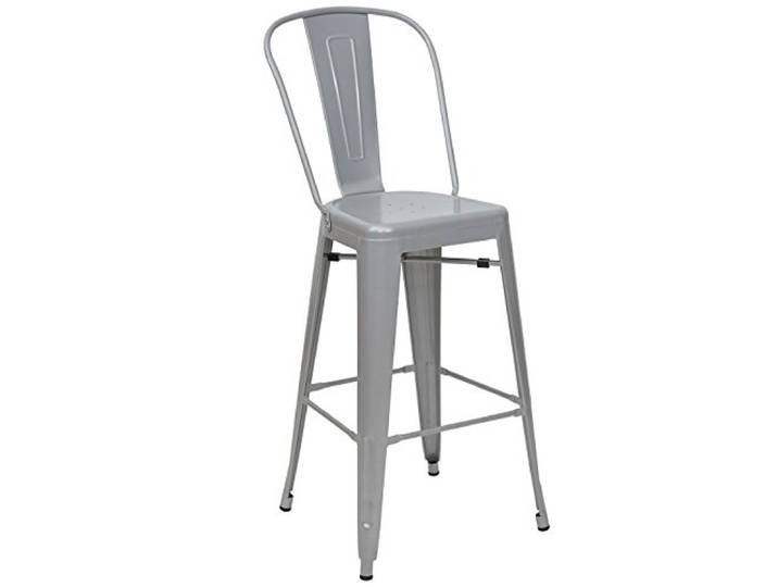 Mendler Barhocker HWC-A73 Metall Industriedesign - grau