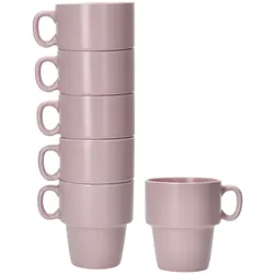 6er Set Kaffeebecher Stata Rosa Porzellan - 11801