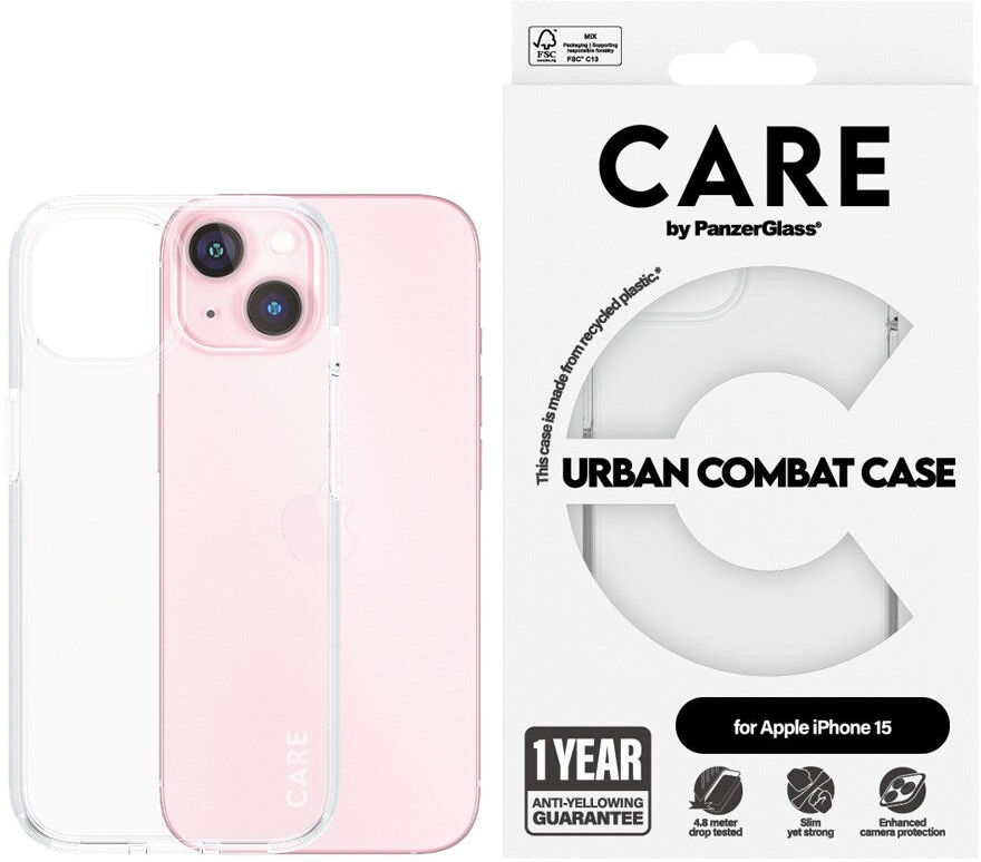 CARE by PanzerGlass iPhone 15 FLAGSHIP Urban Combat Cover - Transparent