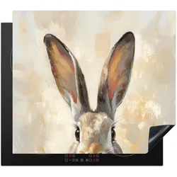 HERDABDECKPLATTE Hase - Ohren - Braun Abdeckung Glaskeramikkochfeld 58.3x51.3 cm