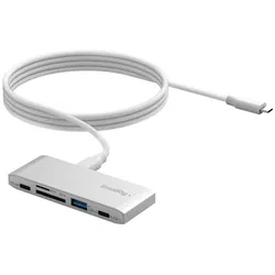 SmallRig 5-in-1 Memory Card Reader for Travel Photography 4746 (USB-C), Speicherkartenlesegerät, Silber, Weiss