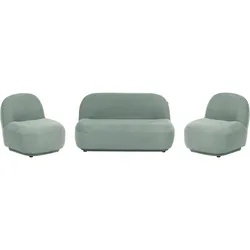 SOFA-SET 4-Sitzer Stoff Hellgrün Lovberg