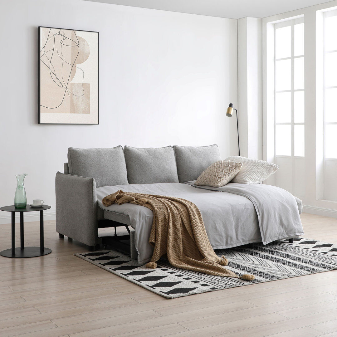 17 Stories Alma 3 Seater Corner Sofa Bed Grey 94cm H X 207cm W X 158cm D