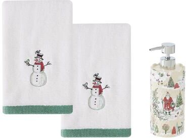 Avanti Linens Avanti Yuletide Lotion Dispenser & 2-Pack Fingertip Towel Set - Lotion Pump & Fingertip Towel Set
