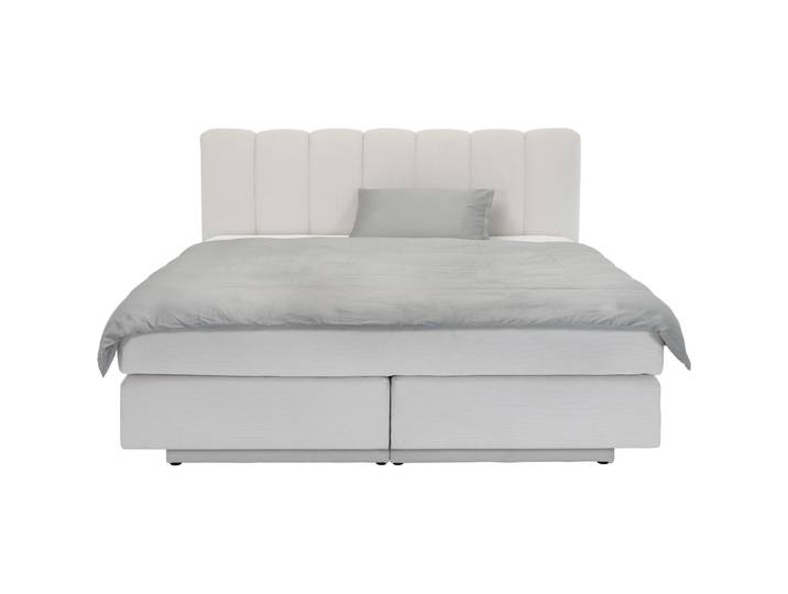 Gemütliches Boxspringbett Gabo Stoff Ivory 180 x 200 cm - Material: Polyester