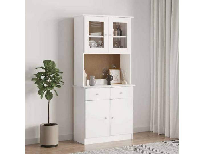 (10151)Moderne Dessus de commode ALTA blanc 77x30x92 cm bois massif de pin poid:15.48 kg