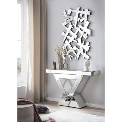 Konsolentisch SALESFEVER "Design Konsole für Ihren Eingangsbereich", silber (silber, verspiegelt, silber, silber), B:120cm H:80cm T:35,5cm, Tische, Konsolentisch, verspiegelt, in edler Form und besonderer Optik