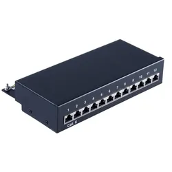Shiverpeaks SHVP BS75072 Patchpanel 12-Port Cat.6 1 HE, Server Zubehör, Schwarz