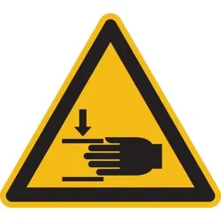 König Werbeanlagen Warnschild, Warnung vor Handverletzungen W024 - ASR A1.3 (DIN EN ISO 7010) - 25 mm Folie selbstklebend