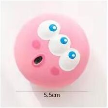 Inspired Finds Squeaky Rubber Dog Ball Chew Toy Bite Resistant Tooth Cleaning Interactive Pet Ball pink