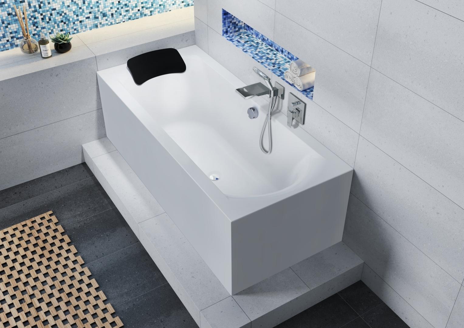 RIHO Linares Rechteck-Badewanne, Version rechts, Plug&Play-Variante, 2-Sitzer, weiß hochglanz, B140007005