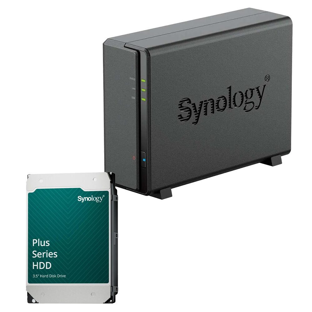Synology DiskStation DS124 1 Einschub NAS-Server Leergehäuse + 1x Synology Plus 3.5" SATA 6Gb/s Festplatte 16 TB DS124 & HAT3310-16T