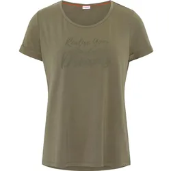 Gardena Damen T-Shirt Rundhals kurzarm lockere Passform Olivgrün Gr. XS
