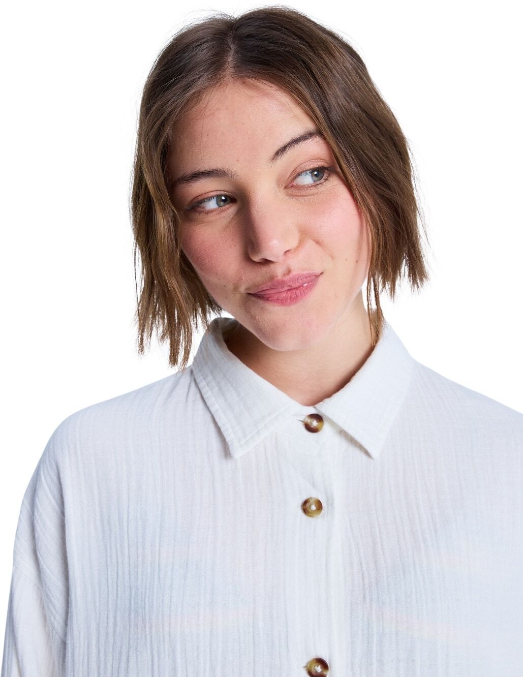 Longsleeve ROXY "Morning Shine", Damen, Gr. XS, weiß (coconut milk), Obermaterial: 100% Baumwolle., Shirts Longsleeve