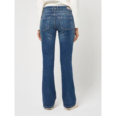 Bootcut-Jeans GANG "94MEDINA BOOTCUT", Damen, Gr. 27, Länge 32, blau (pdt wash), Denim/Jeans, Obermaterial: 98% Baumwolle, 2% Elasthan, ausgestellt lang, Jeans
