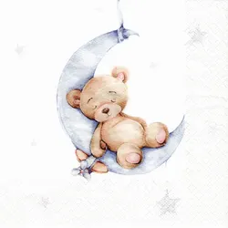 Papierservietten "Mondbär blau", 33 x 33 cm, 20 Stück