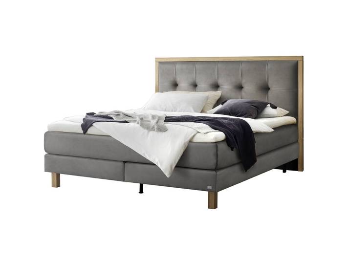 Hasena Boxspringbett Solara stahl Stoff 200 x 200 cm - Boxspringbett