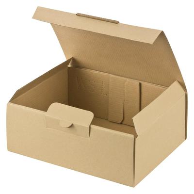 VEPATIM 25x Versandkarton 200x150x74mm schnelle Aufrichtung mit Steckverschluss Warenpost International braun