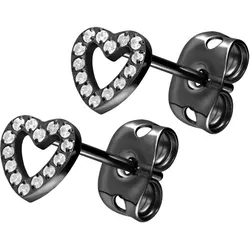Titan Ohrstecker KRISTALLHERZ
