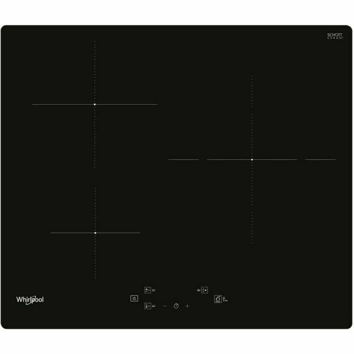 Whirlpool WS Q1160 NE inductiekookplaat met 3 zones, zwart, 59 cm