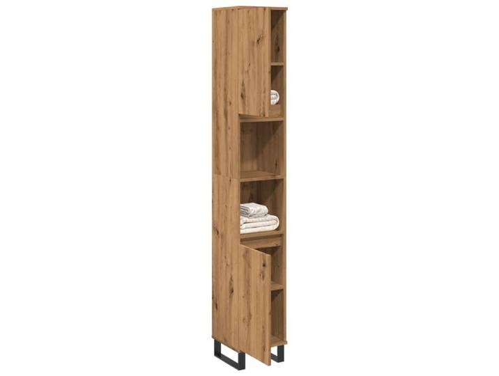 Armoire de salle de bain chêne artisanal 30x30x190 cm armoire armoire de rangement de salle de bain armoire de 857203