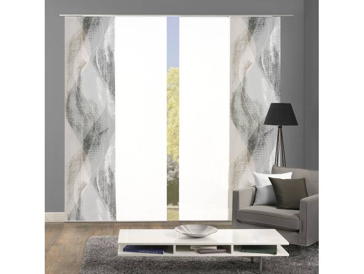 Schiebegardine HOME WOHNIDEEN TORRE , grau (stein), B:60cm H:245cm, Polyester, Gardinen, Schiebegardine, DIGITALDRUCK