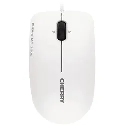 CHERRY MC 2000 Kabelgebundene Maus mit schwenkbarem Rad, Weiß Grau, USB