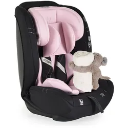 Moni Kindersitz i-Size Start (76-150cm) Kopfstütze verstellbar, Kuscheltier rosa