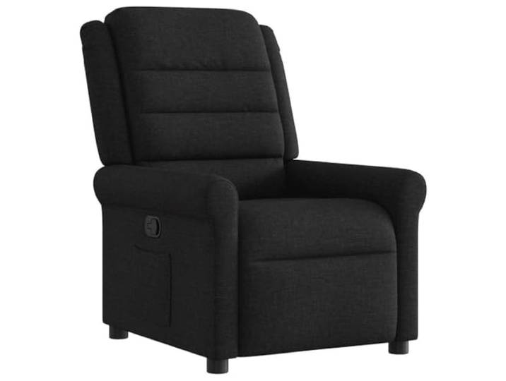Todiikf Relaxsessel mit Liegefunktion Polstersessel Fernsehsessel Schwarz Ergonomischer TV Sessel mit manueller 135 Grad Liegefunktion, Seitentasche und Stoffbezug fuer Wohnzimmer und Schlafzimmer.
