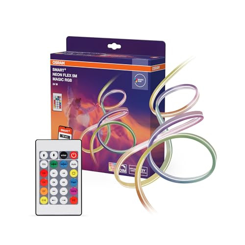 Osram Smart WiFi Neon Flex MGC RGB RC Kleurrijke LED-strip voor buitengebruik, Wit, 5 m