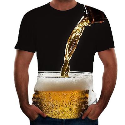 Herren Übergröße T Shirt Groß und hoch Graphic Rundhalsausschnitt Kurzarm Frühling Sommer Basic Brautkleider schlicht Komfortabel Groß und hoch Ausgehen Wochenende Oberteile