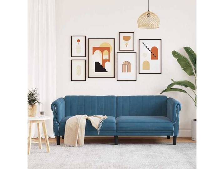 Remise Canapé - CLIC-CLAC - à 3 places bleu velours JILIMAISON2025 46986899
