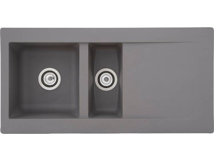 Einbauspüle RESPEKTA, grau, B:100cm H:20cm T:50cm, Verbundwerkstoff, Küchenspülen, Einbauspüle