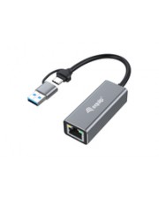 Equip Adapter USB-C -> RJ45 10/100/1000/2500 Mbps+ USB-A Digital/Daten Netzwerk (133495)