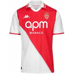Kappa, Jungen, Fussballtrikot, Heimtrikot für Kinder AS Monaco 2024/25 (128), Rot, Weiss