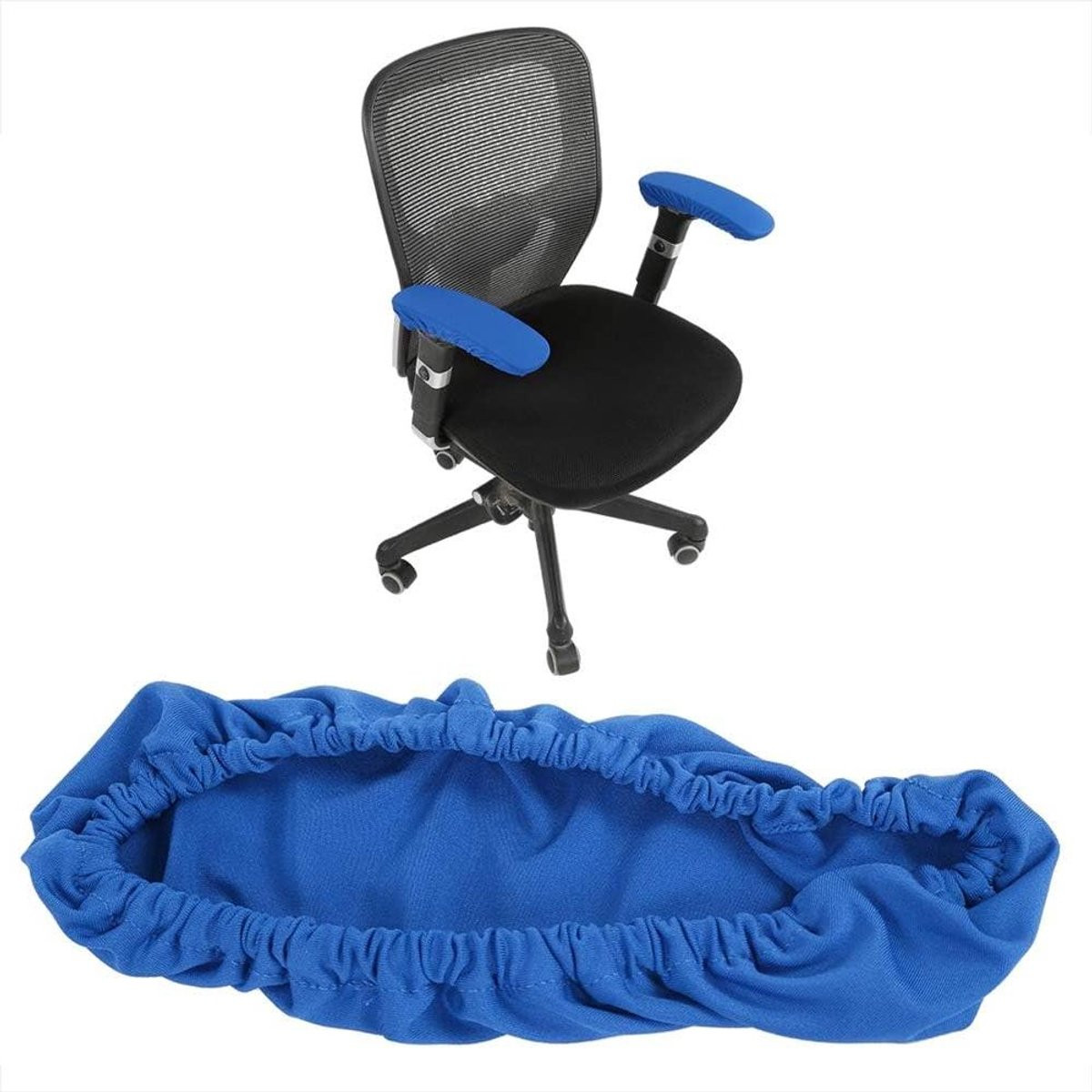 MK Stoer Armhoes voor Bureaustoel - Blauw - Elastisch en Afneembaar Armleuninghoes