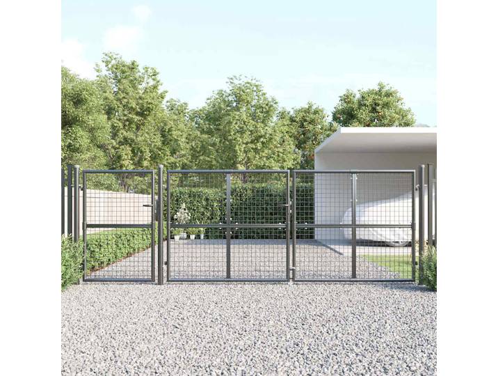 vidaXL Maschen-Gartentor Anthrazit 400x125 cm Verzinkter Stahl